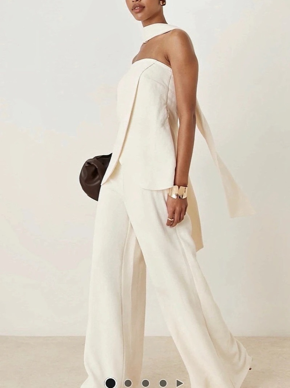 ASOS DESIGN Buttermilk Wide Leg Jumpsuit Like New